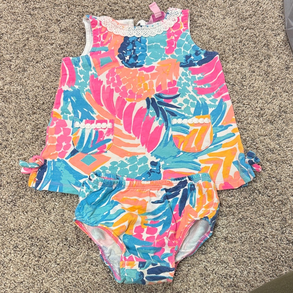 Lilly Pulitzer Tropical Pink and Blue Toddler Set